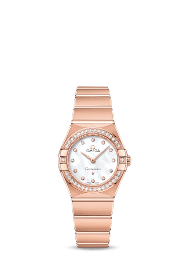 Omega Constellation Manhattan 25 Quartz Sedna Gold / MOP / Diamond